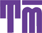 A purple and green logo for the tme.